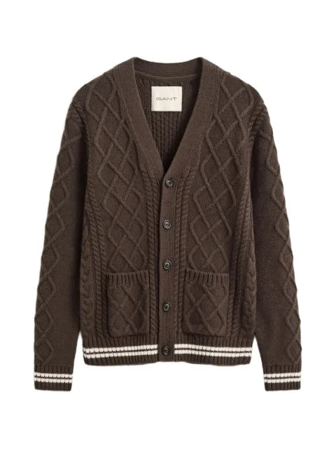 Gant cable-knit wool cardigan