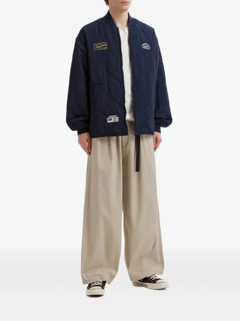 FINGERCROXX quilted logo-patch jacket