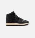 Air Jordan 1 Retro High OG Black and Muslin Grade School Lifestyle Shoe - BlackBlackMuslin