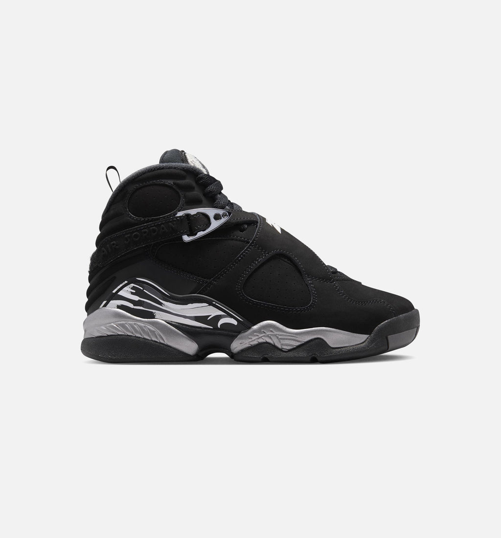 Air Jordan 8 Retro Chrome Black and Light Graphite Grade School Lifestyle Shoe – Black/White/Light Graphite