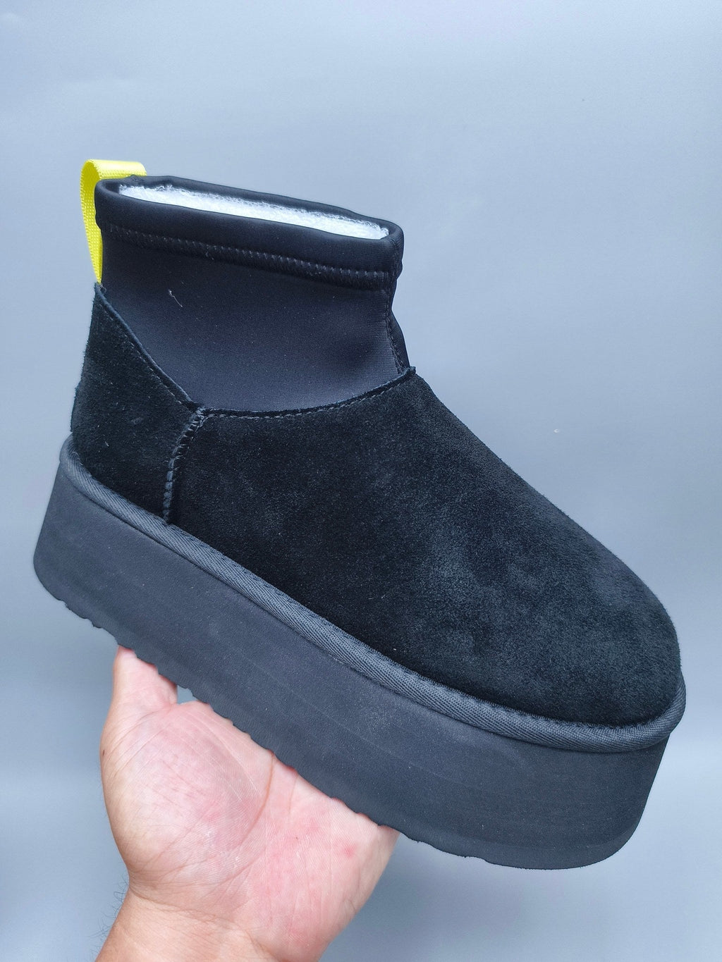 Black Platform Elastic Low-Top Casual Shoes — New Arrival | In Stock