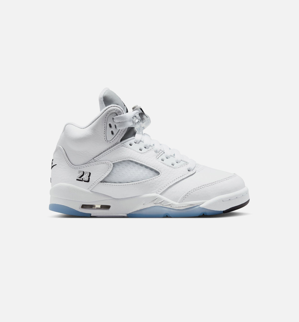 Air Jordan 5 Retro OG White Metallic Big Kids' Lifestyle Shoes - White/Black/Metallic Silver