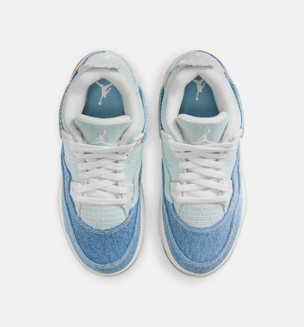 Air Jordan 4 Retro Worn Blue Preschool Sneakers
