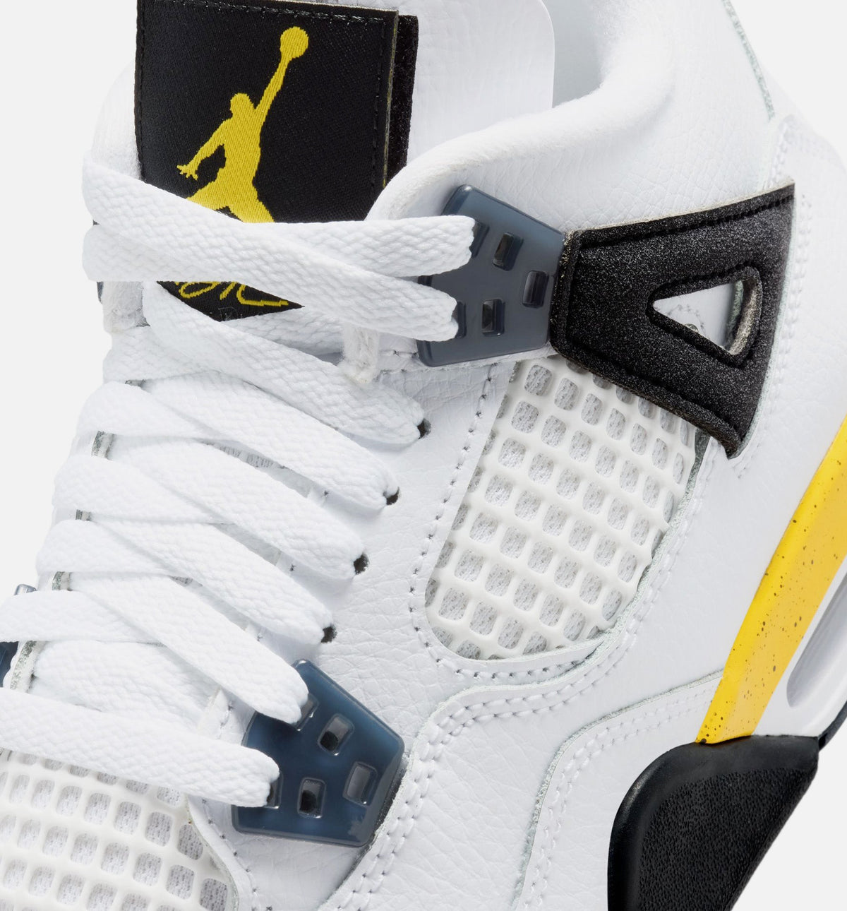 Air Jordan 4 Retro Rare Air Tour Yellow Big Kids' Lifestyle Shoes - White/Dark Blue Grey/Black/Tour Yellow