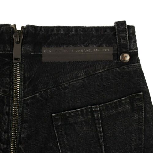 Black Denim Distressed Hem Short Pants