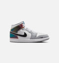 Air Jordan 1 Mid SE Men's Sneakers - Black/White/Wolf Grey