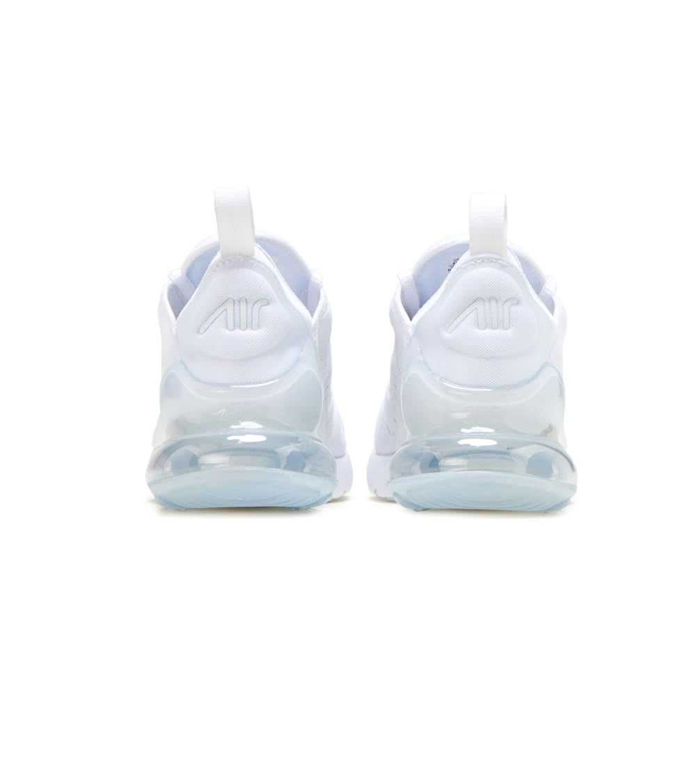 Big Kid's Nike Air Max 270 White/White-Metallic Silver (943345 103)