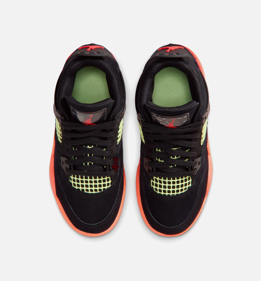 Air Jordan 4 Retro Black Infrared 23 Preschool Shoes - Black/Red/Orange