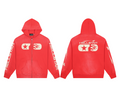 Red Flame Logo Zip-Up Hoodie