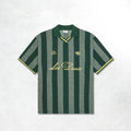 Les Deux Stripe Jacquard Football Jersey: Pine Green