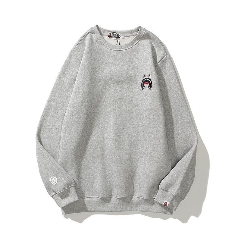 Bathing Ape Sweatshirts Winter Men and Women Shark Logo Print round-Neck Pullover