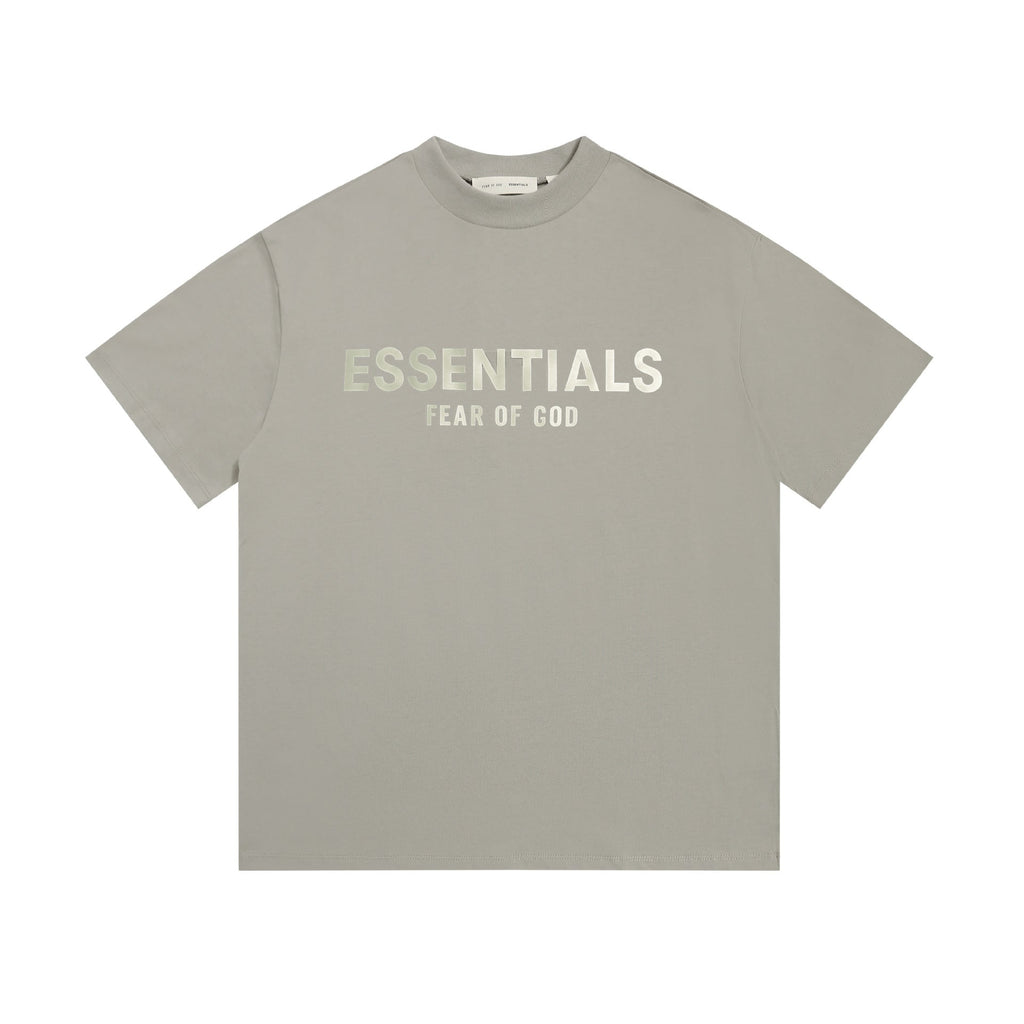 Fear Of God Essentials Silver Foil Letter Print Tee Streetwear Unisex
