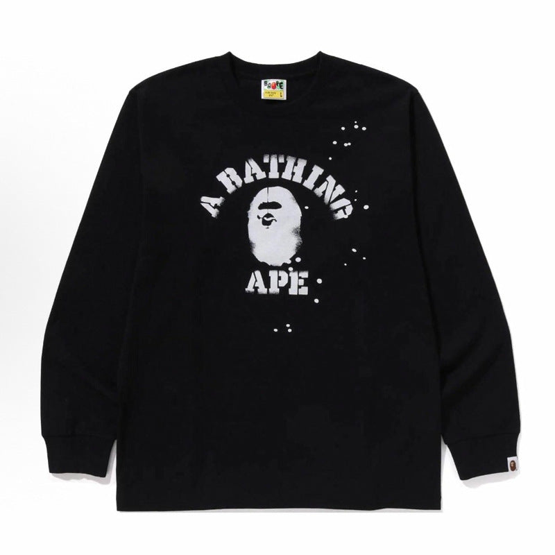 Bape Baby Milo Camo Ape Head Graphic Oversized Long Sleeve Tee Street