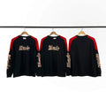 Rhude Camo Patch Logo Raglan Long Sleeve Tee Black Red