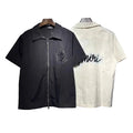 Amiri Rhinestone Letter Double-Zip Nylon Short Sleeve Shirt Unisex