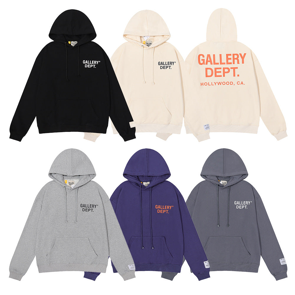 Gallery Dept Hoodie Micro Label Alphabet Slogan Hooded Sweater