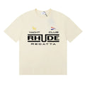 Rhude Yacht Club Regatta Flag Logo Cream Oversized T‑Shirt