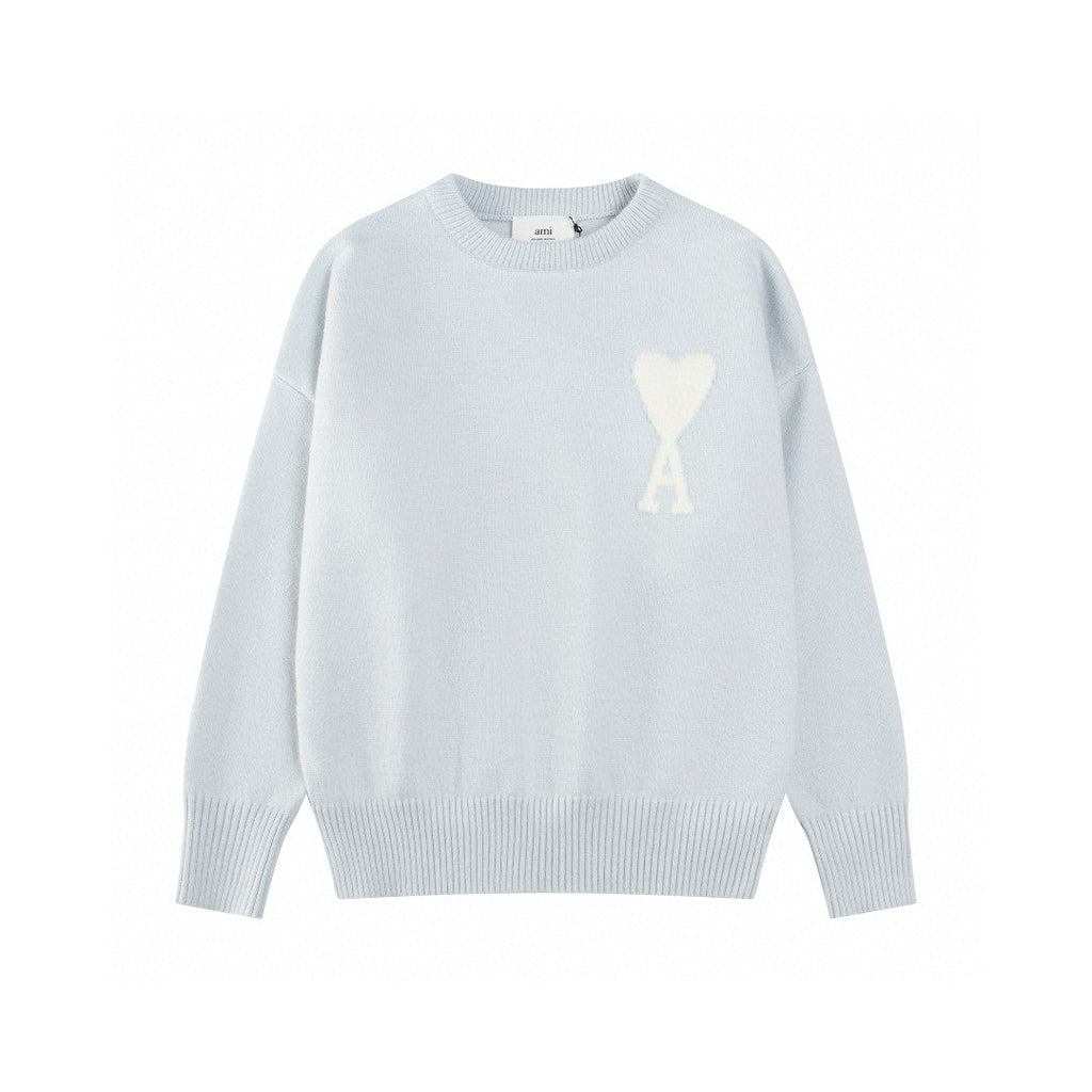 AMI Paris Classic Jacquard Heart Crewneck Sweater – 2025SS