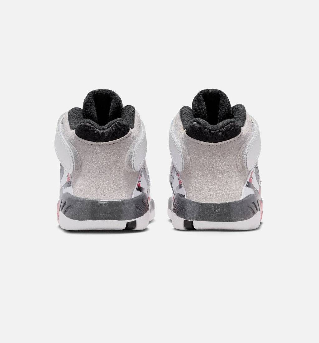 Air Jordan 8 Retro White and True Red Infant & Toddler Sneakers - White / Black / True Red