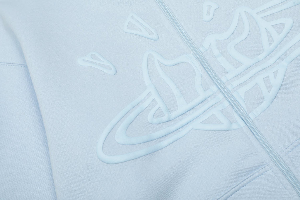Sp5der Light Blue Tonal Graphic Zip Hoodie & Sweatpants Set