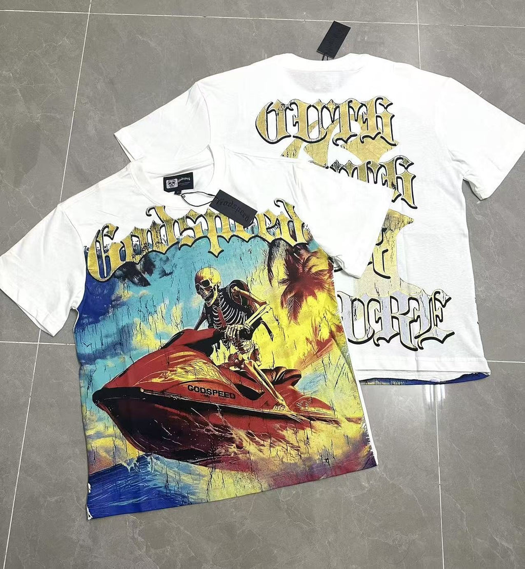 Godspeed Skeleton Jet-Ski Graphic T-Shirt