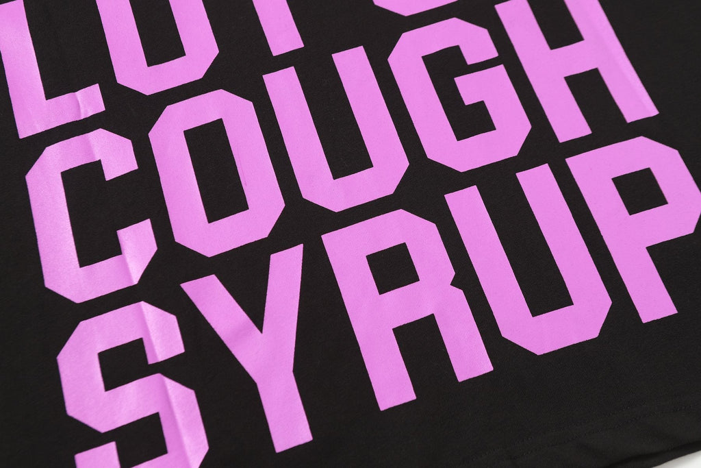 THAT'S A AWFUL LOT OF COUGH SYRUP Black Graphic Short-Sleeve T-Shirt