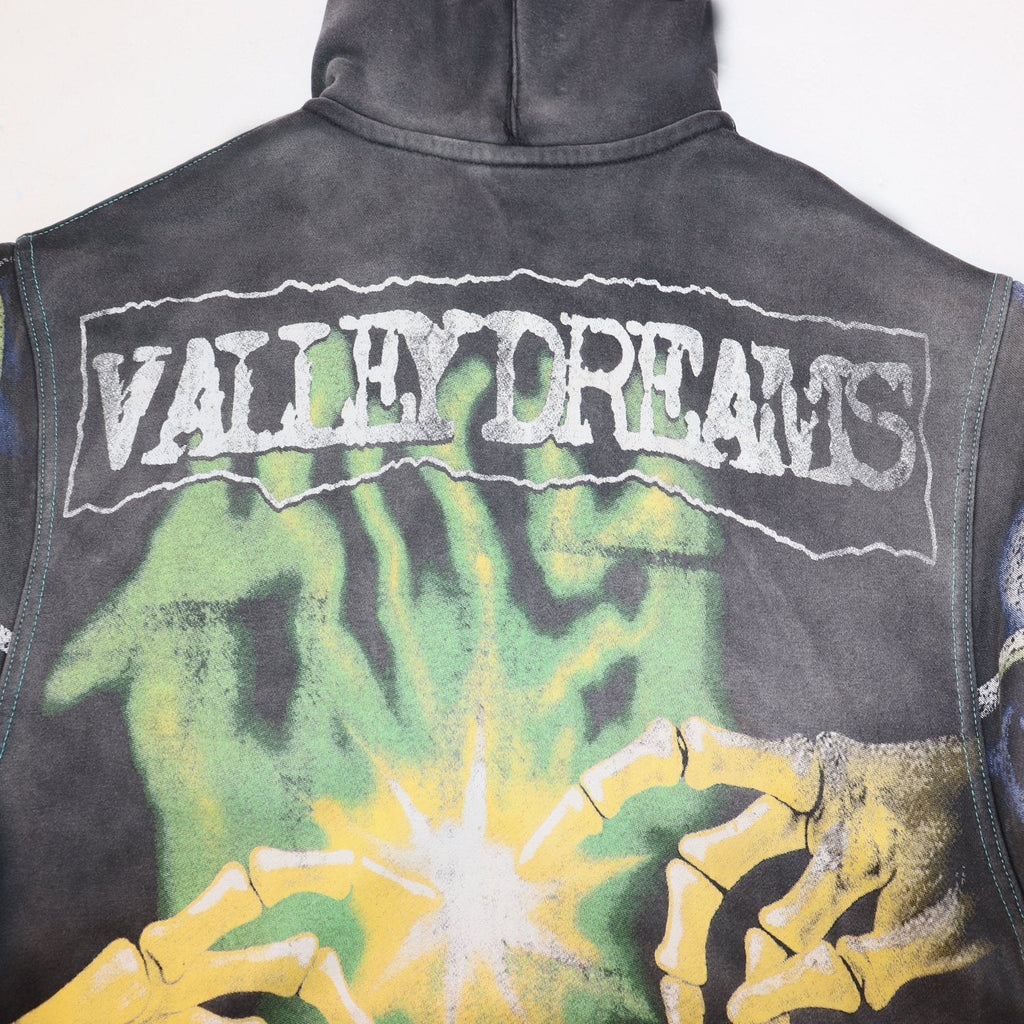 VALE USA Valley Dreams Skull Graphic Zip Hoodie