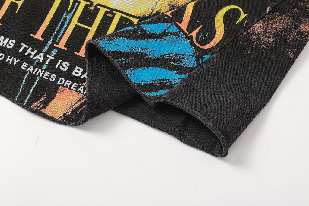 SAINT Washed Black Front & Back Graphic T-Shirt