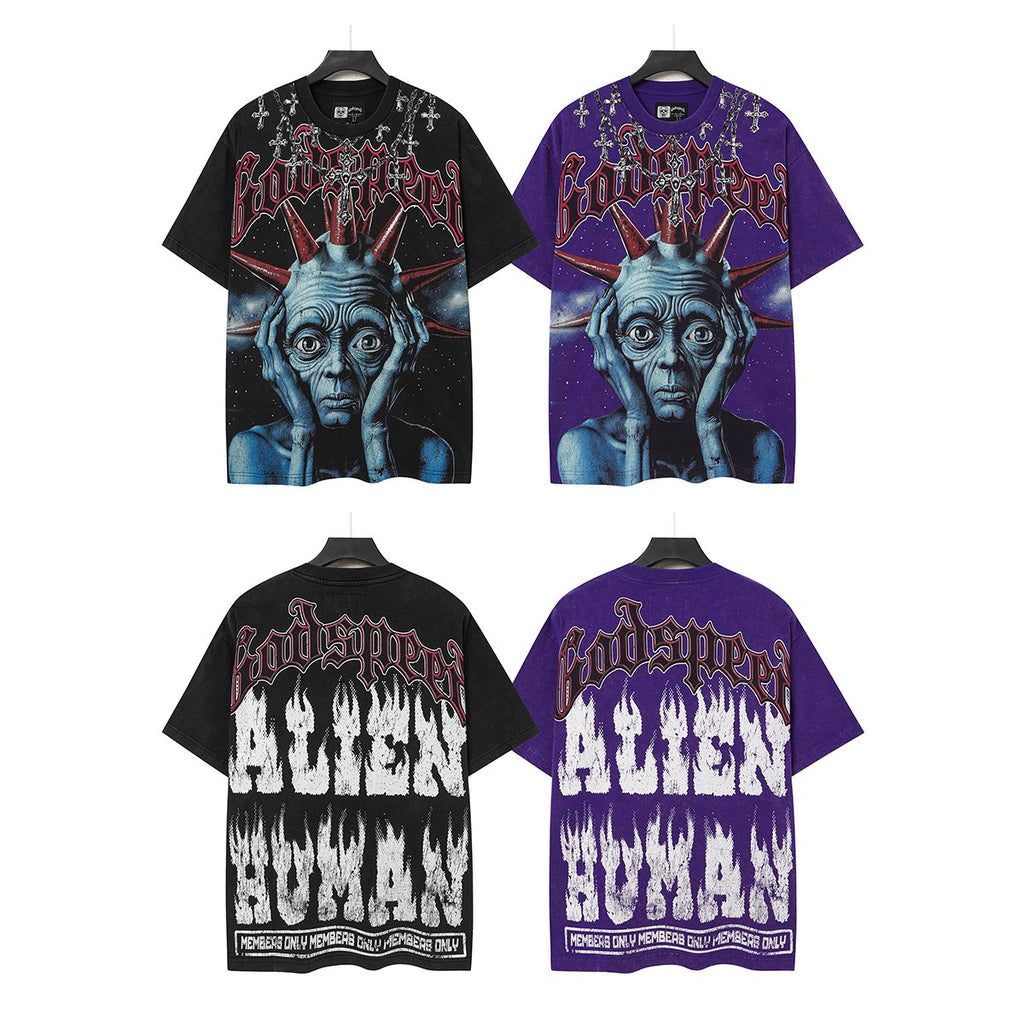 Godspeed Alien Human Graphic Short-Sleeve T-Shirt