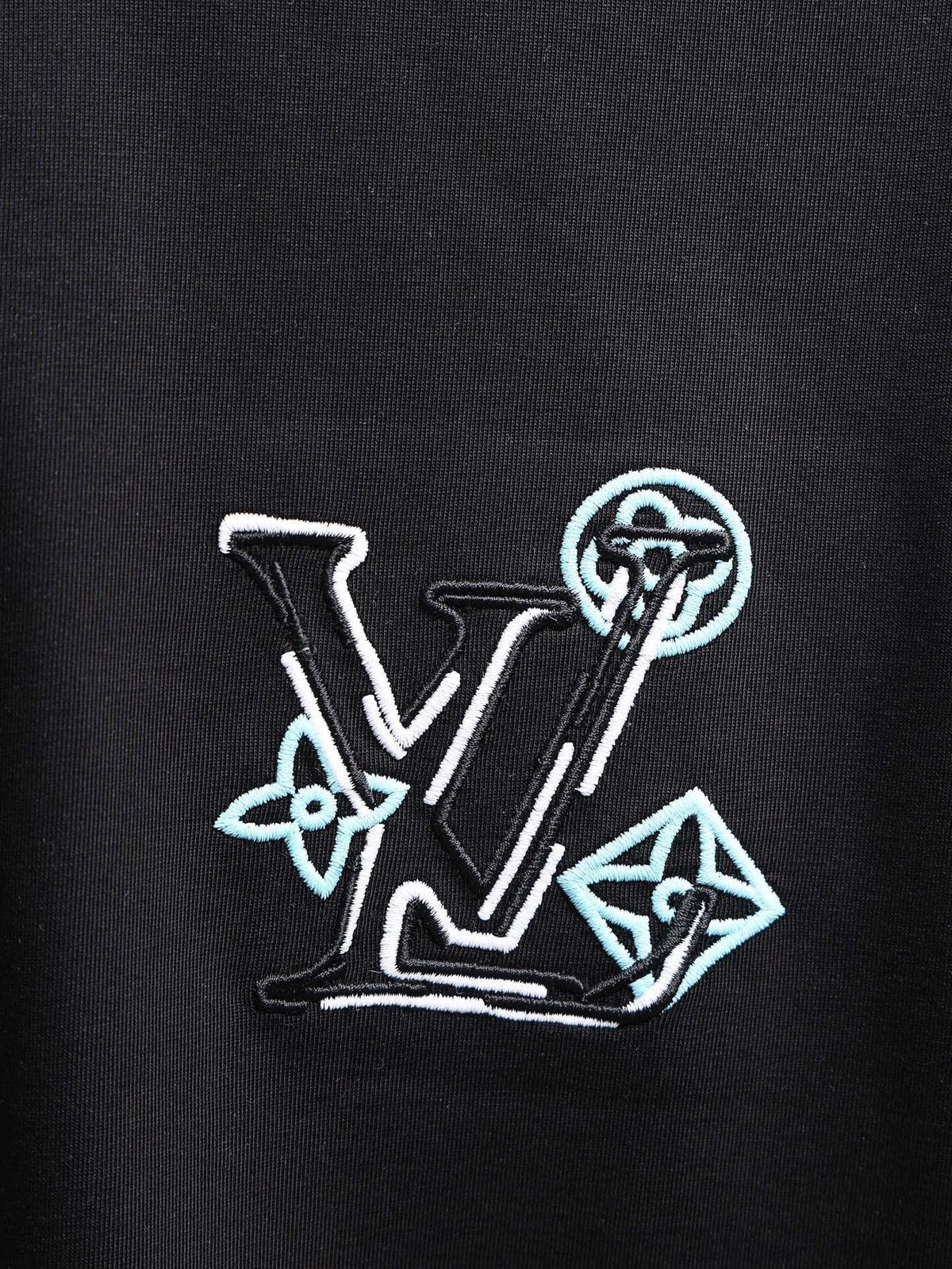 Louis Vuitton*LV Floral Embroidered Short-Sleeve T-Shirt