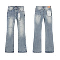 Purple Brand Light Blue Distressed Flare Jeans