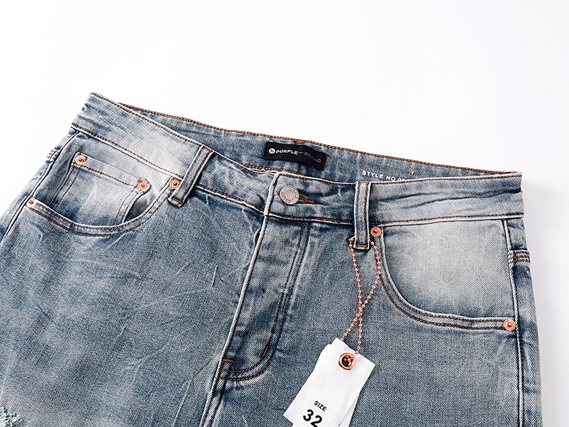 Purple Brand Light Blue Distressed Flare Jeans