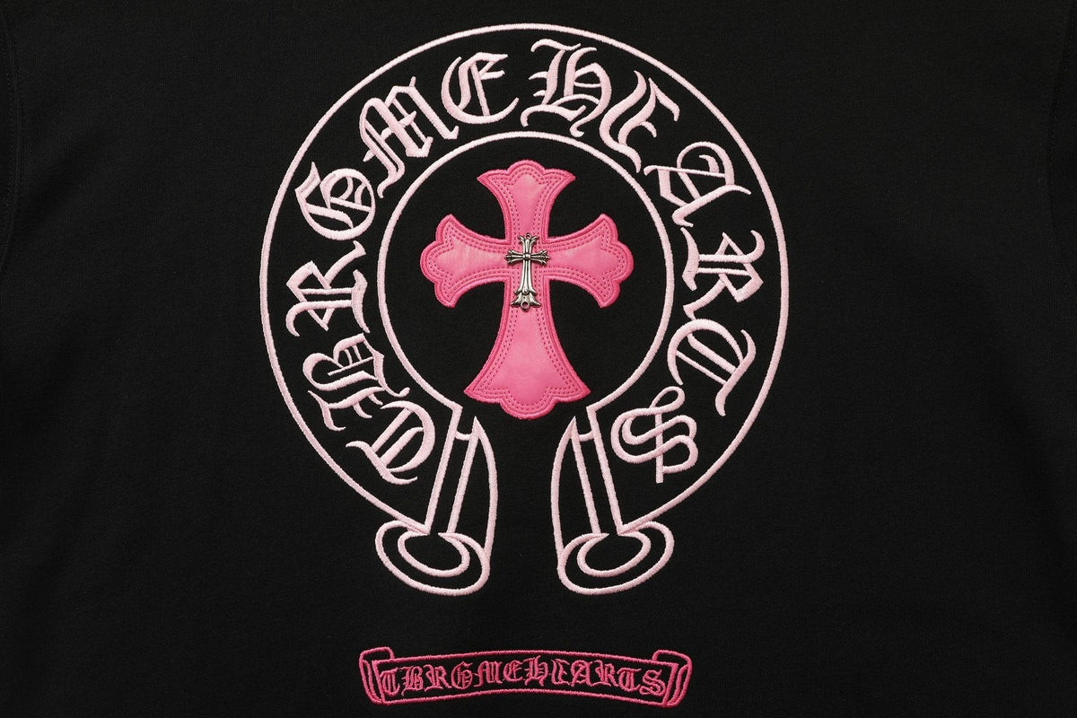Chrome Hearts Contrast Leather Label Graphic Sweatshirt