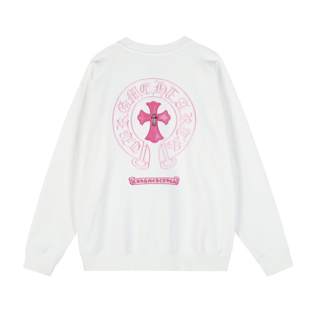 Chrome Hearts Contrast Leather Label Graphic Sweatshirt