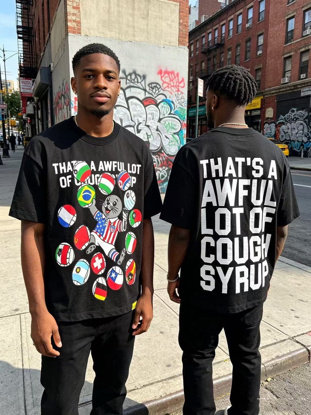 THAT'S A AWFUL LOT OF COUGH SYRUP Bear Graphic T-Shirt