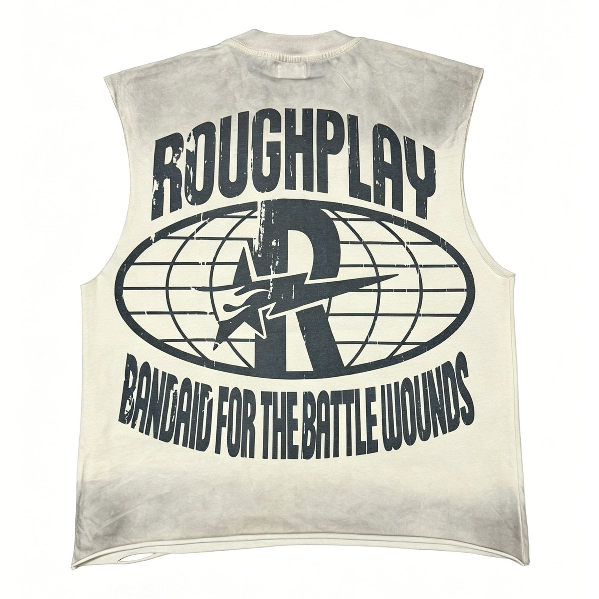 Rough Play Warning Globe Graphic Sleeveless T-Shirt
