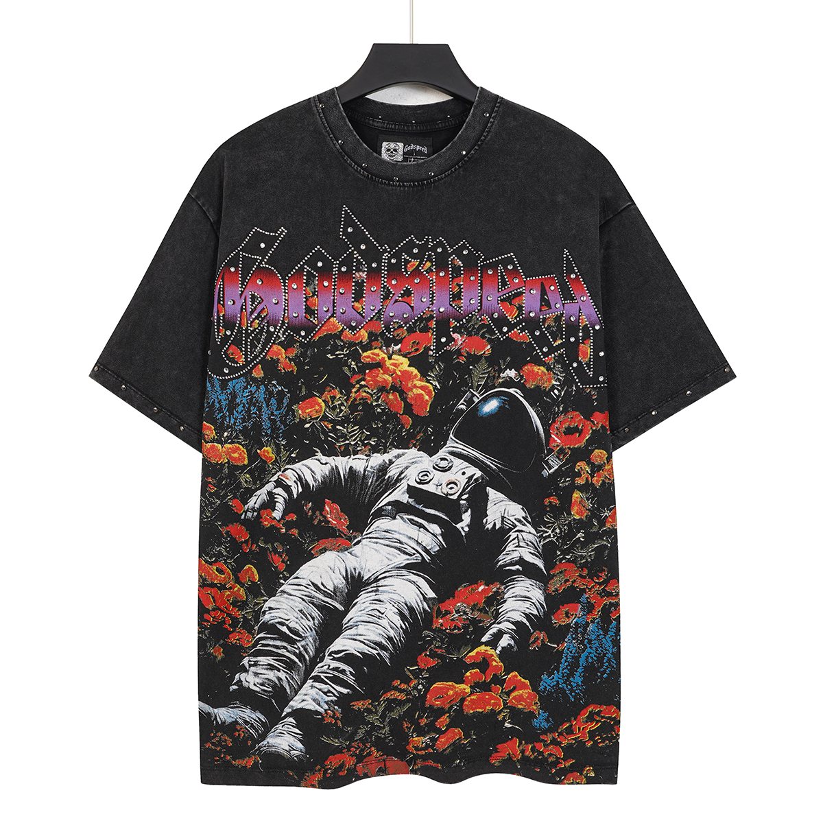 Godspeed Astronaut Flowers Studded Short-Sleeve T-Shirt