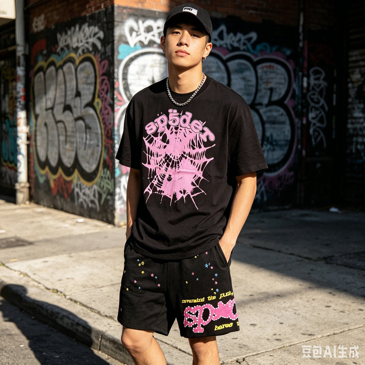 Sp5der Star & Spider Graphic Short-Sleeve Set