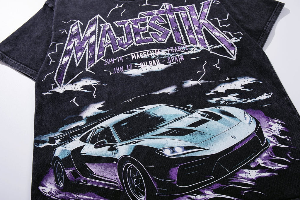 MAJESTIK Washed Rhinestone Graphic T-Shirt