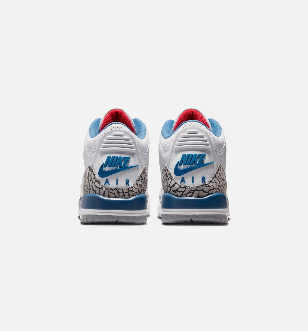Air Jordan 3 Retro OG True Blue Grade School Lifestyle Shoe - White/Fire Red/True Blue