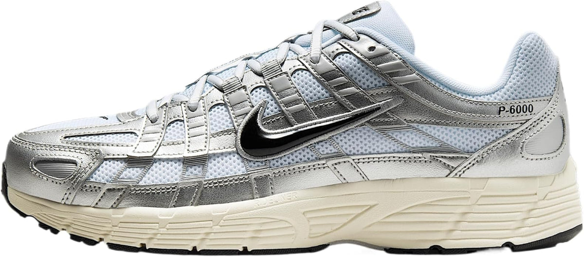Men's Nike P-6000 White/Black-Metallic Silver (CD6404 105)