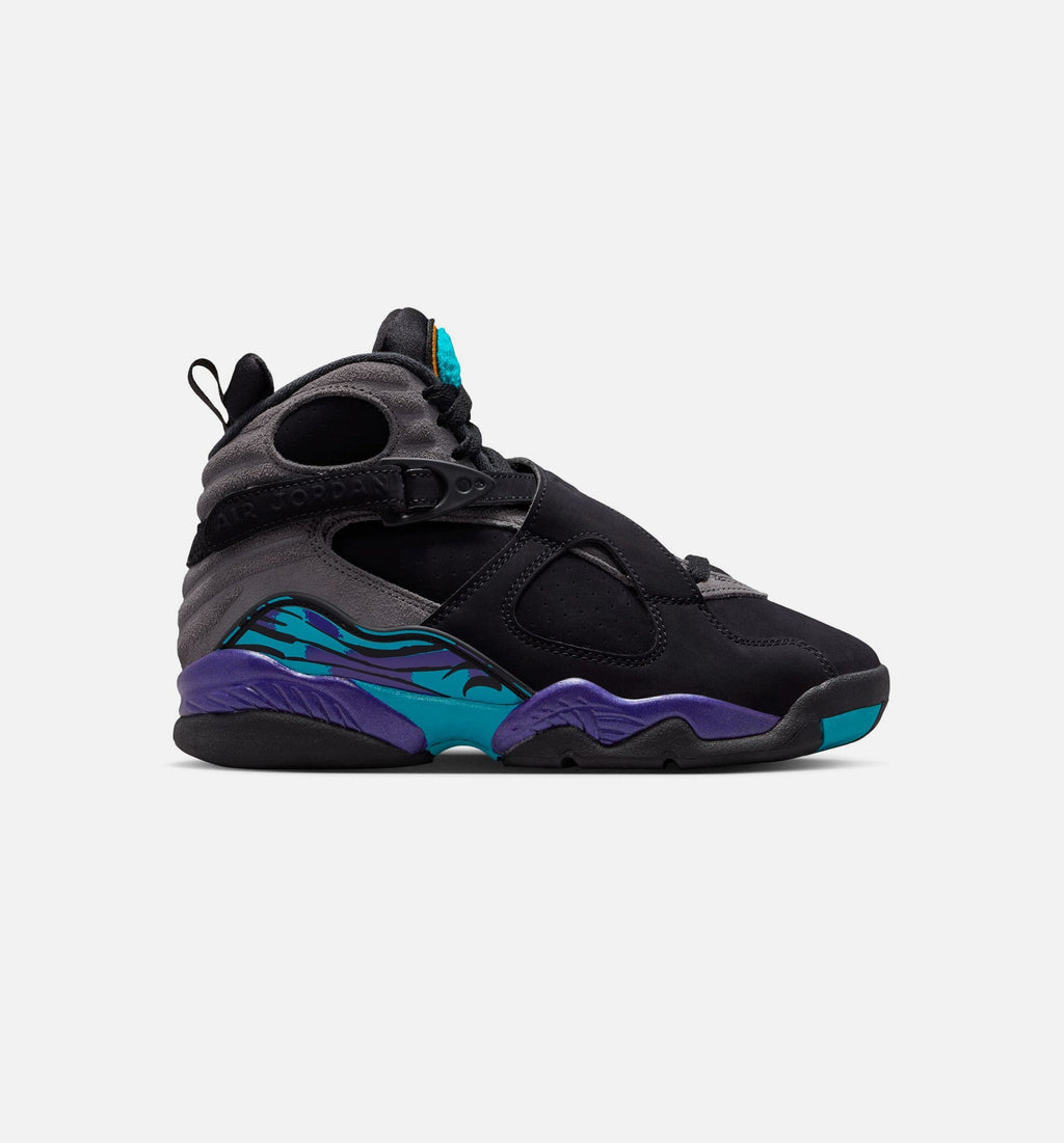 Air Jordan 8 Retro Aqua | Grade School Lifestyle Shoe | Black/Multi-Color/Bright Concord