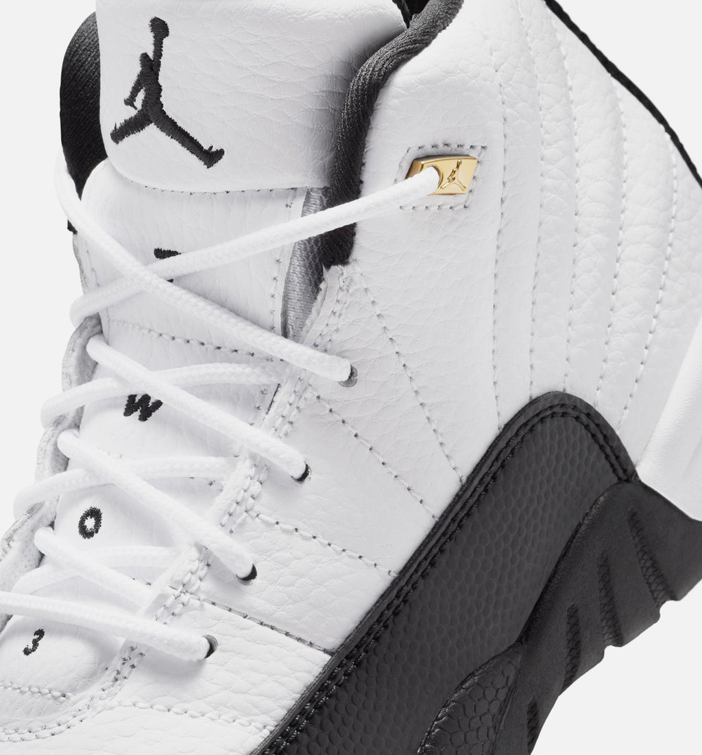 Air Jordan 12 Retro Taxi Preschool Lifestyle Shoe – White/Black/Taxi