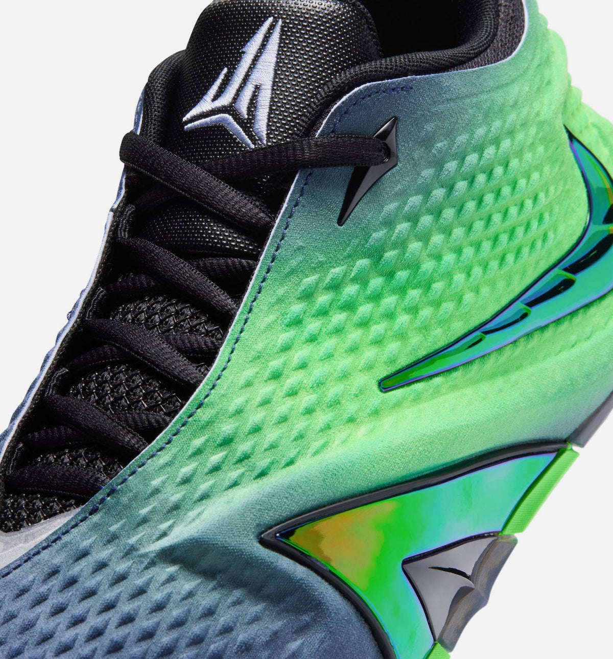 Ja 4 Nightmare Men's Basketball Shoe - Obsidian/Black/Voltage Green/Metallic Silver