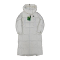 New Balance Hooded Long Puffer Coat | Off White | Insulated