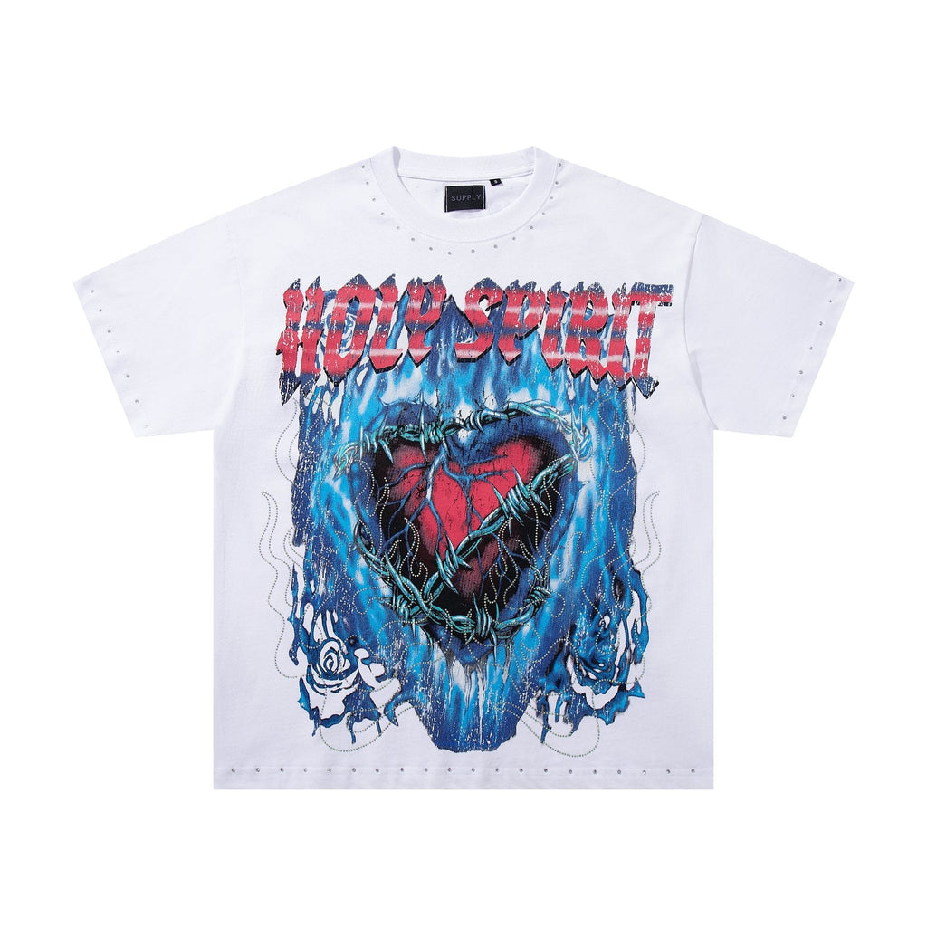 SUPPLY TEE Holy Spirit Rhinestone Graphic T-Shirt