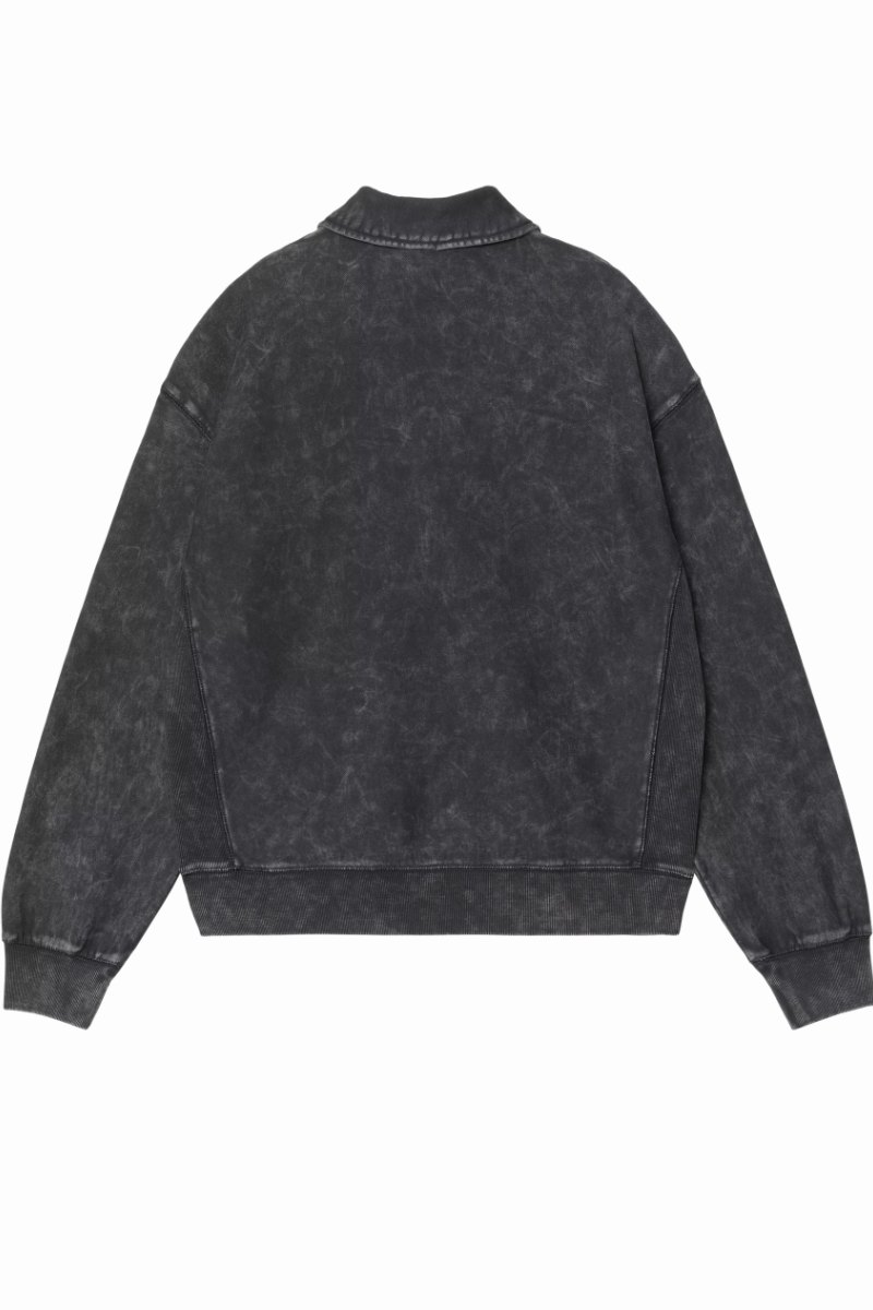 CARHARTT WIP LAMBERT POLO SWEAT Black Moon Wash