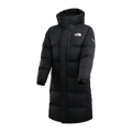 The North Face Color-Block Long Down Coat in Black
