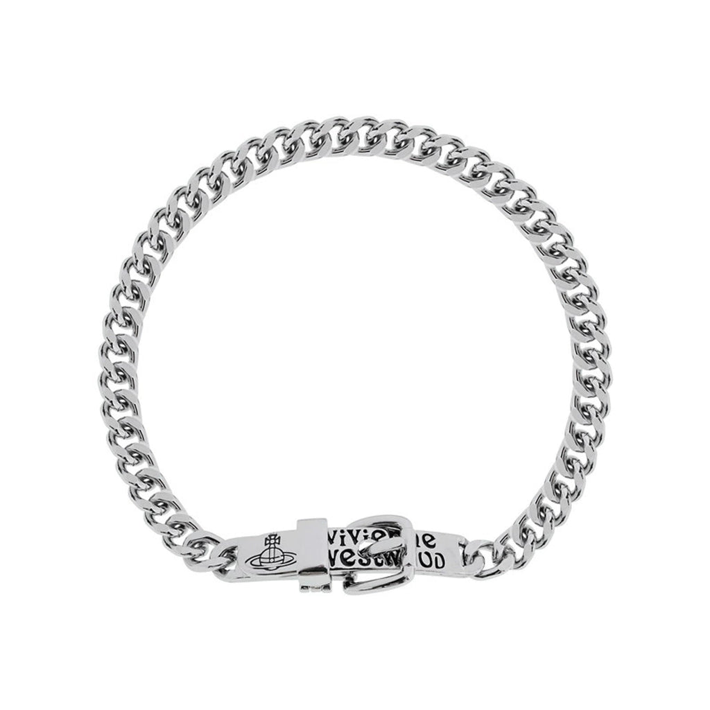 Vivienne Westwood Style Engraved Letter Cuban Chain Necklace
