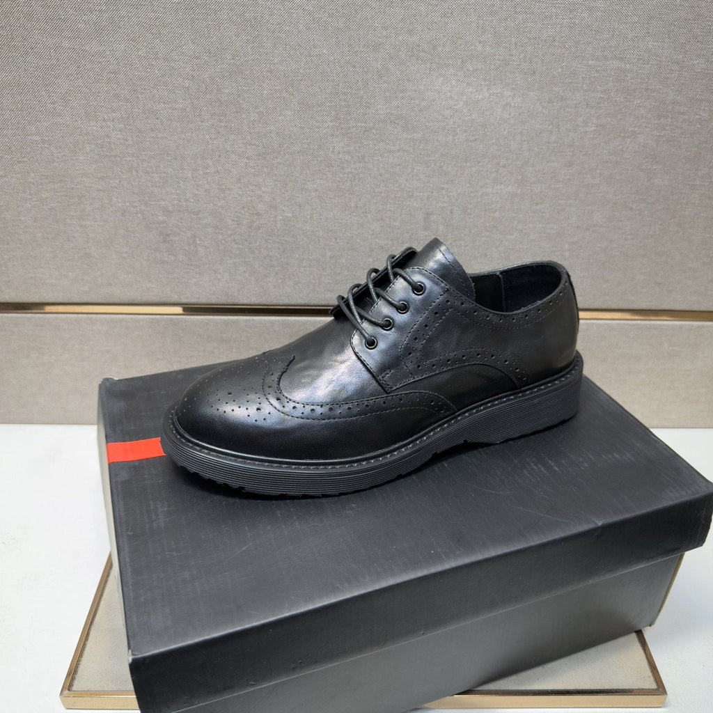 Prada Black Brogue Lace-Up Shoes